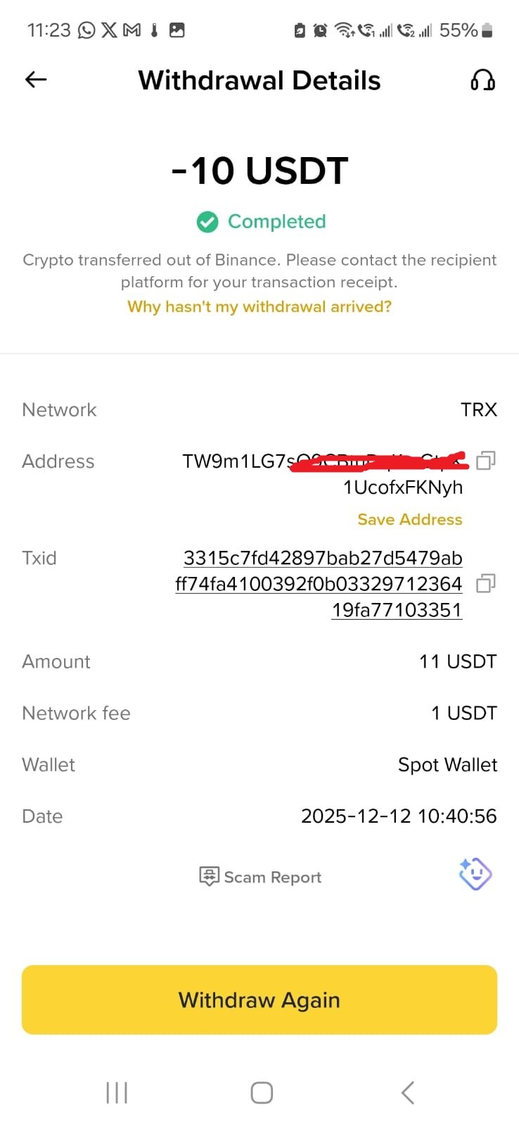 Payment proof